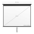 Telo Proiettore 120" Regolabile con Montaggio a Soffitto e Parete Formato 4:3 244x8,6x183cm Bianco e Nero-3