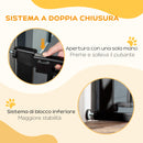 Cancellino per Cani Estensibile a Pressione con Chiusura Automatica 75-103x76 cm in Acciaio e ABS Nero-4