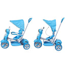Moto Triciclo a Spinta Seggiolino Reversibile per Bambini Kid Go Azzurro Seconda Scelta-7