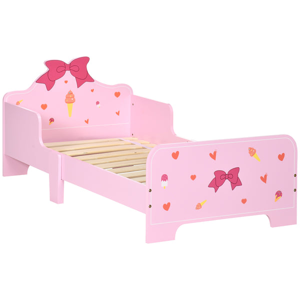 Letto per Bambini con Sponde 143x74x59 cm Fantasia Fiocco Rosa sconto