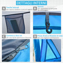 Tenda da Campeggio a Cupola con 2 Finestre e Design Pop-Up a Igloo 220x108x110 cm in Poliestere Blu-5
