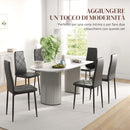 Set 6 Sedie da Pranzo Moderne Schienale Alto Cuciture a Diamante 41x50x97 cm Nero  -4