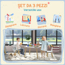 Set Tavolo con 2 Sedie per Bambini Orecchie di Coniglio Bianco  -5