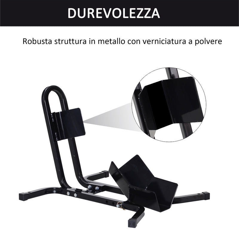 Blocca Ruota Moto Regolabile su 3 Livelli da 250 kg max 60x55x43 cm in Metallo Nero-5