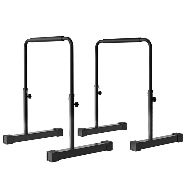 prezzo Set 2 Barre per Dip Parallele 4 Altezze Regolabili 70x50x80-105 cm Maniglie Antiscivolo in Acciaio Nero