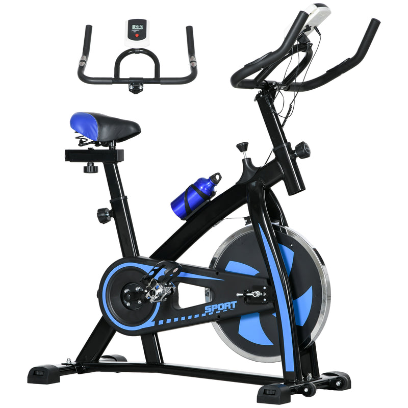 Cyclette con Monitor LCD e Sella Regolabile 118x50x105-115 cm Blu  -1