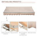 Tenda da Sole per Esterno a Bracci Avvolgibile 295x200 cm con Apertura a Manovella Beige-7