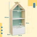 Libreria per Bambini 3 Ripiani e Cassetto e Dispositivo Antiribaltamento 50x30x119,5 cm Verde -3