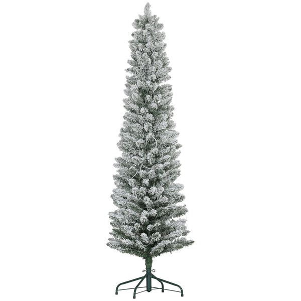 acquista Albero di Natale Artificiale Innevato 180 cm 329 Rami e Luci LED Bianco Caldo Verde