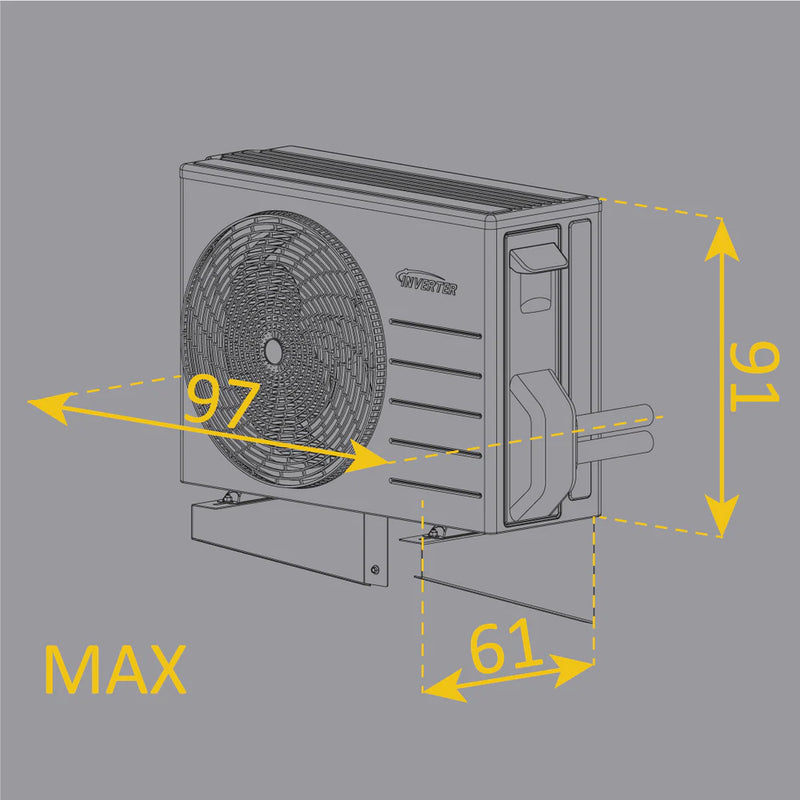 Copri Condizionatore 105x95x65 cm in Alluminio Blade L Antracite-6