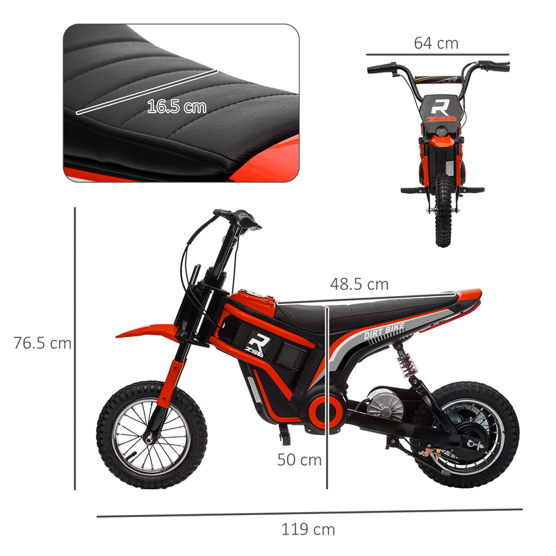 Moto Elettrica per Bambini con Acceleratore Manuale 2 Velocità 8-16km/h Rosso  -3