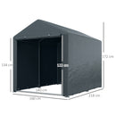 Capanno Box per Attrezzi da Giardino 160x218x172 cm Tenda in PE anti UV e Acciaio Grigio scuso-3