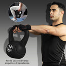 Kettlebell per Allenamento 4 kg in Plastica e Sabbia Nero  -7