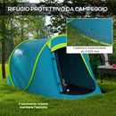 Tenda da Campeggio Pop Up Impermeabile con Accessori e Borsa di Trasporto 245x148x105 cm in Poliestere Blu-5