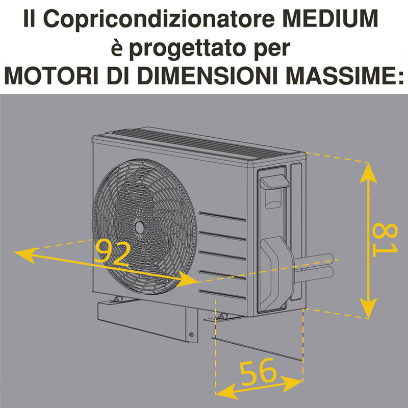 Copri Condizionatore da Esterno Medium 100x54/60x85 cm in Alluminio Antracite -3