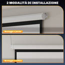 Telo Proiettore 120" Formato 1:1 a Parete o Soffitto 223x8x223 cm Bianco -7