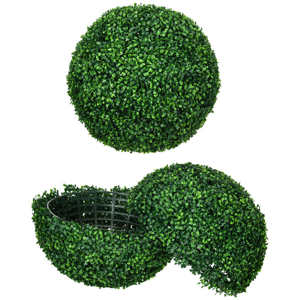 online Set di 2 Piante Arteficiali Finte Sfera di Bosso Ø50 cm per Interno ed Esterno Verde