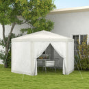 Gazebo da Giardino Esagonale con Doppio Ingresso 3.94x3.94x2.5 m in Metallo e Poliestere Crema-2