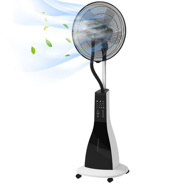 Ventilatore Nebulizzatore con Serbatoio 3L 44,5x38,5x120 cm 3 Modalità e 3 Velocità Bianco e Nero acquista