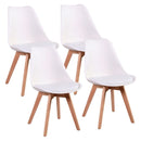 Set 4 Sedie Ergonomiche 53,5x48,5x83 cm Gambe in Legno Candice Bianco-1