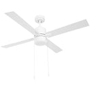 Ventilatore da Soffitto con Luce LED Ø130 cm 3 Velocità e Motore Reversibile Bianco e Legno-1