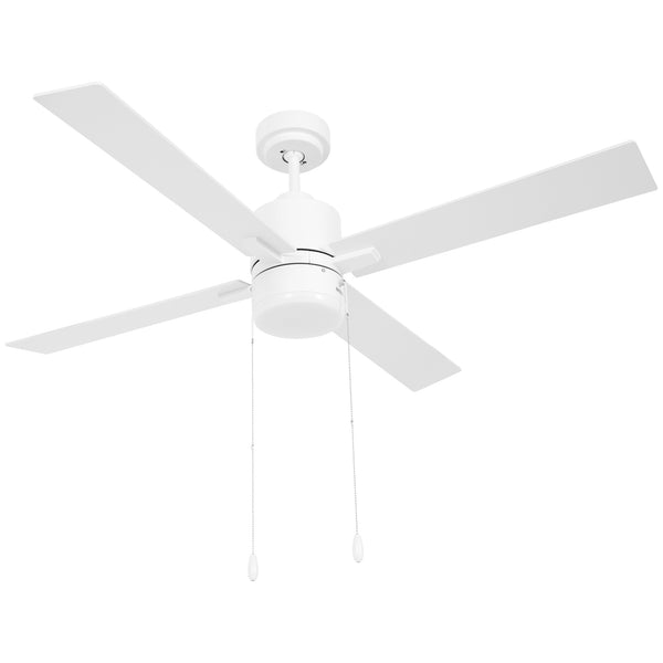 prezzo Ventilatore da Soffitto con Luce LED Ø130 cm 3 Velocità e Motore Reversibile Bianco e Legno