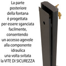 Fontana da Giardino Design a Colonna Ovale Rubinetto in Ottone con Base in Cemento Antracite  -4