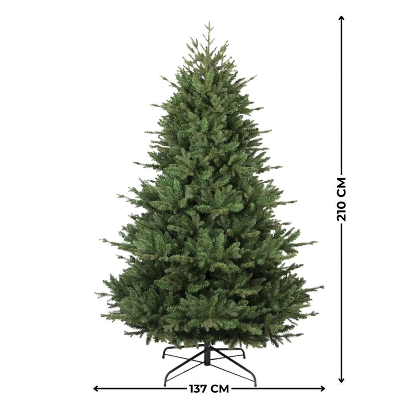 Albero di Natale realistico alto 240 cm con 2488 rami realizzato in PE+PVC di colore verde -2