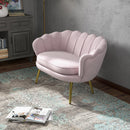 Divano 2 Posti 130x77x77 cm in Velluto Rosa  -7