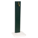 Fontana da Giardino Design a Colonna Ovale Rubinetto in Ottone con Base in Cemento Verde  -1