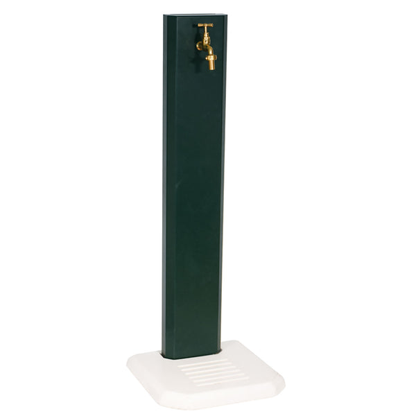 Fontana da Giardino Design a Colonna Ovale Rubinetto in Ottone con Base in Cemento Verde sconto