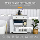 Mobile da Bagno 2 Ante con Cassetti 60x30x75 cm in Legno Bianco  -4