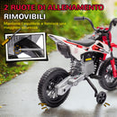 Moto Elettrica per Bambini con Rotelle e Indicatore di Carica Rosso  -5