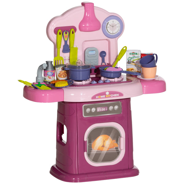 online Cucina Giocattolo per Bambini 51x21x60 cm 38 Pezzi e Suoni Realistici Rosa