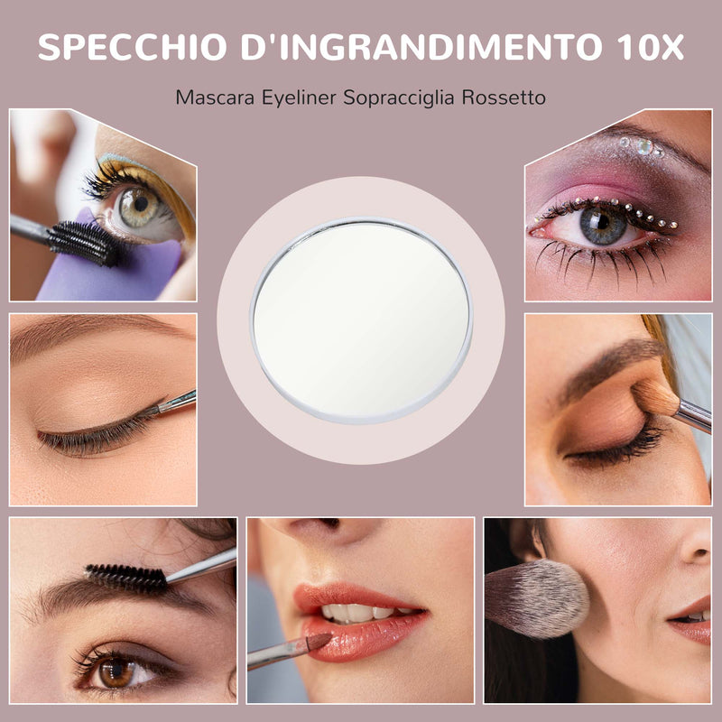 Specchio Trucco 80x62x14 cm con LED Regolabili Touch e Ingranditore 10x    -7