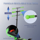 Monopattino Elettrico Pieghevole per Bambini Altezza Regolabile 75-80 cm Nero e Verde  -7