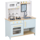 Cucina Giocattolo per Bambini con Fornelli e Armadietti 72x33x85,2 cm in Legno e PP Blu e Bianco -1