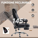 Sedia da Ufficio Presidenziale con Poggiapiedi 66x70x111-119 cm Rivestimento in Microfibra Nero-5