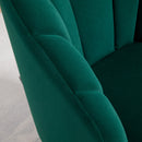 Poltrona a Conchiglia Stile Art Deco 63x65x84 cm in Velluto Verde  -8