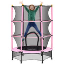 Trampolino Elastico per Bambini da 3 Anni Ø140 cm con Rete di Protezione Rosa e Nero -1