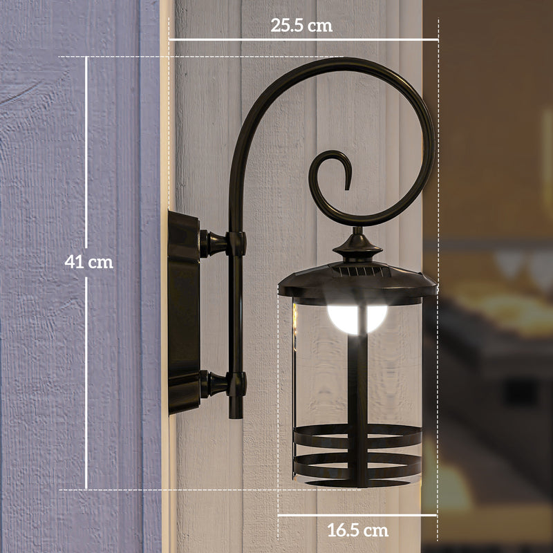 Lampada da Esterno con Pannello Solare 16,5x25,5x41 cm Impermeabile IP44 e Accensione Automatica Nero-3