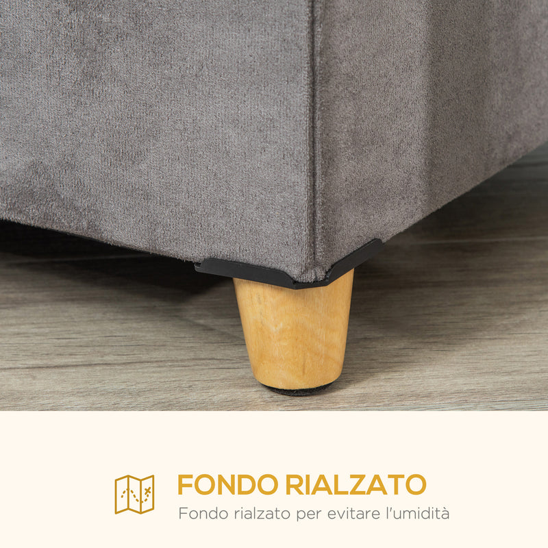 Casetta per Gatti Pouf Poggiapiedi Imbottito 60x45x44,5 cm con Cuscino Rimovibile e Lavabile Grigio-6