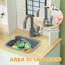 Cucina Giocattolo per Bambini con Fornelli e Armadietti 72x33x85,2 cm in Legno e PP Blu e Bianco -7