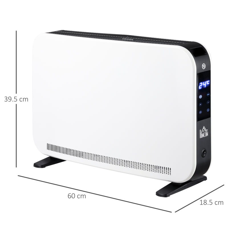 Termosifone Elettrico 3 Modalità Timer e Termostato 60x18,5x39,5 cm Bianco e Nero -3