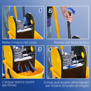 Secchio Lavapavimenti Professionale con Strizzatore Manuale 44x36x90 cm 4 Ruote e Maniglia in Metallo Giallo-5