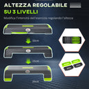 Step Fitness per Aerobica 78x28xh10-15-20 cm Altezza Regolabile in Plastica Verde e Grigio -5