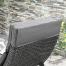 Lettino Prendisole da Giardino Pieghevole 59x156x78 cm in Rattan PE Ergonomica  Grigio-7