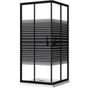 Box Doccia Angolare 2 Ante Scorrevoli 80x80 cm in Cristallo 6 mm H185cm Profilo Nero-1