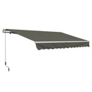 Tenda da Sole per Esterno Avvolgibile a Bracci 350x250 cm con Apertura a Manovella Grigio-1