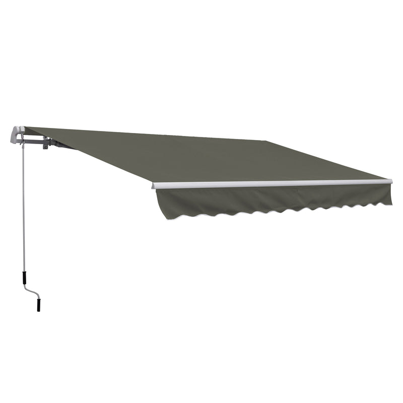 Tenda da Sole per Esterno Avvolgibile a Bracci 350x250 cm con Apertura a Manovella Grigio-1